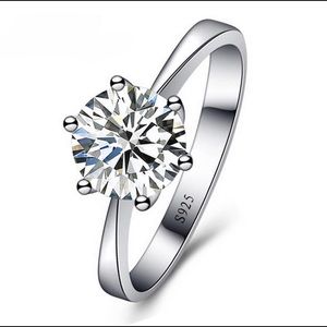 Sterling Silver Diamond Zirconia Diamond Ring